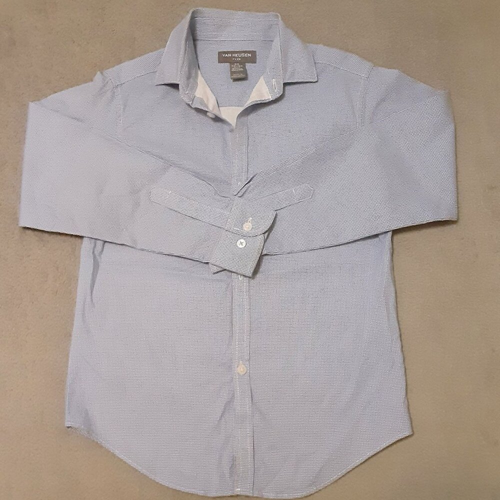 Van Heusen Boys Size XS 6/7 Flex Long Sleeve Pattern Dress Shirt